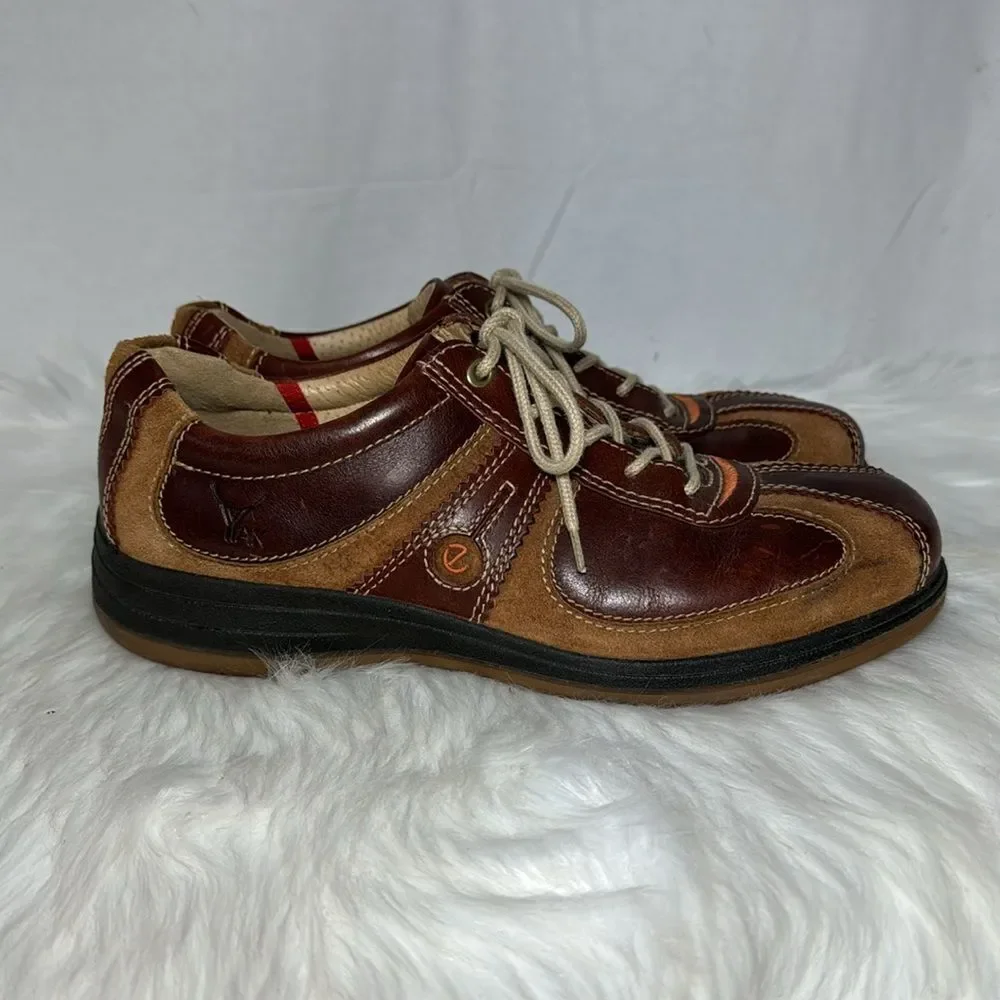 ECCO Yak‎ Two Tone Leather Sneakers Sz 7.5